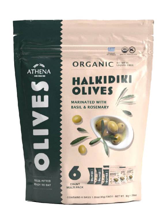 Athena Organic Olive Medley – 6-Pack of 1.05oz Single-Serve for wholesale by AYC Naturals