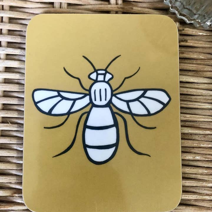 Manchester bee coaster for wholesale by Grace Emily Design