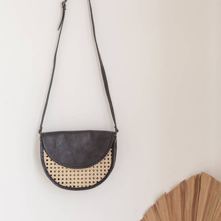 Village Thrive - Wholesale Crossbody Bag - Women's - Raja Leather and Cane Crossbody Bag4