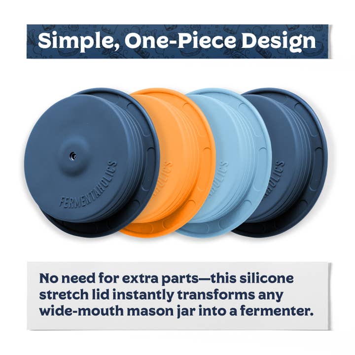 Fermentaholics - Vendita all'ingrosso Contenitori per alimenti - Coperchi elasticizzati per fermentazione in silicone