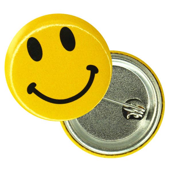 Kipp Brothers - Wholesale Lapel Pin/Button - Smile Face Button Pins 12 Pack