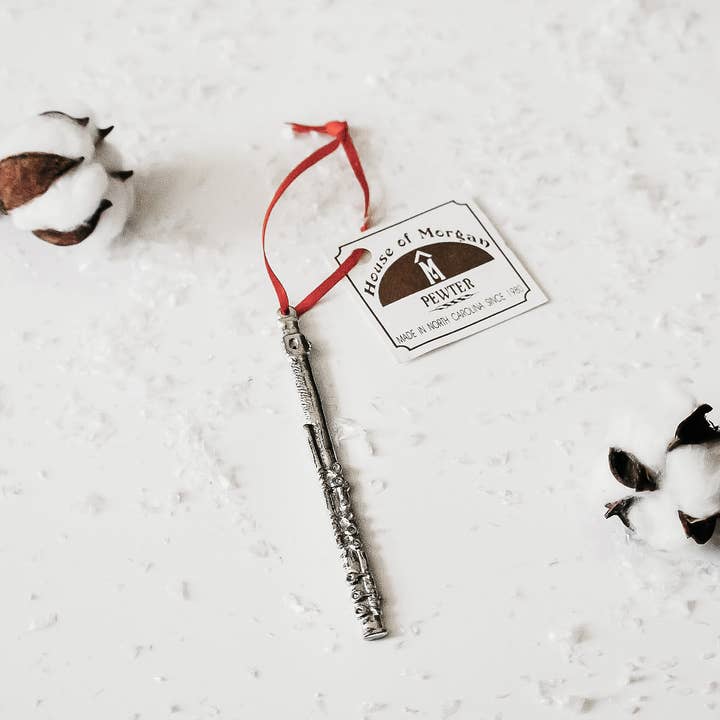 Music Christmas Ornament - Flute Gift for wholesale by House of Morgan Pewter