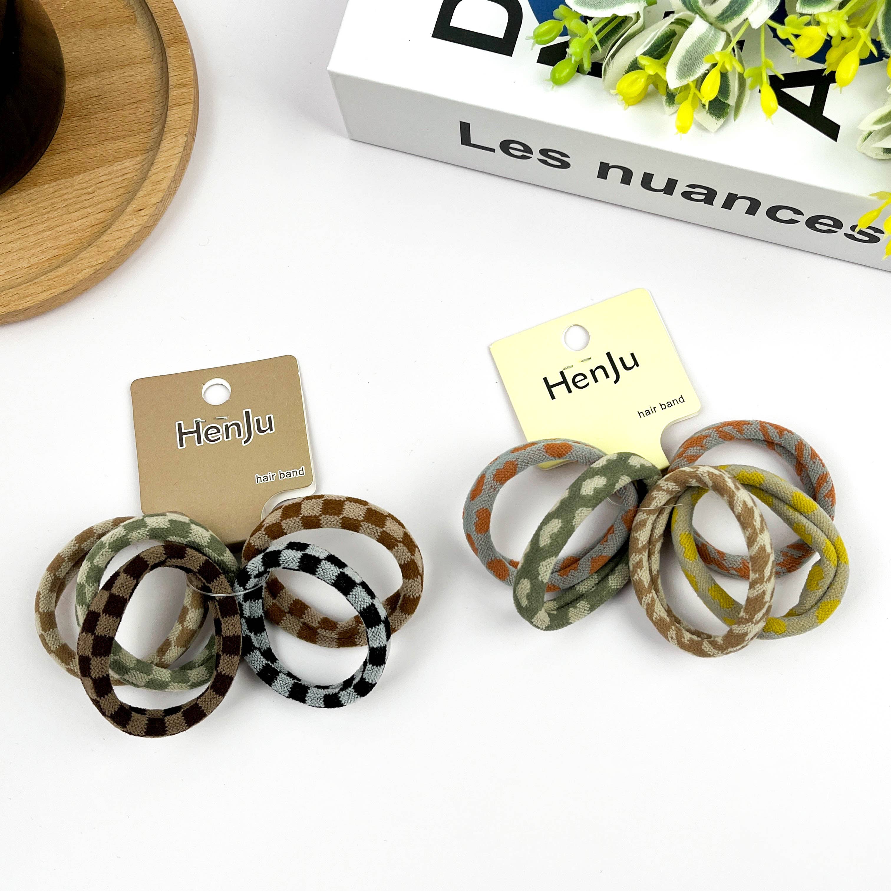 TheDivaSoap - Wholesale Hair Tie - 5PCS Seamless Checkerboard Towel Hair Tie Set5