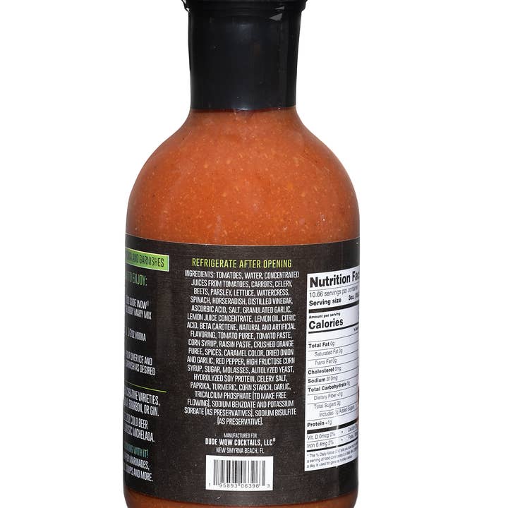 Dude Wow Cocktails - Wholesale Cocktail Mix/Syrup - Dude Wow Original Bloody Mary Mix Case 12/32oz Btls.3