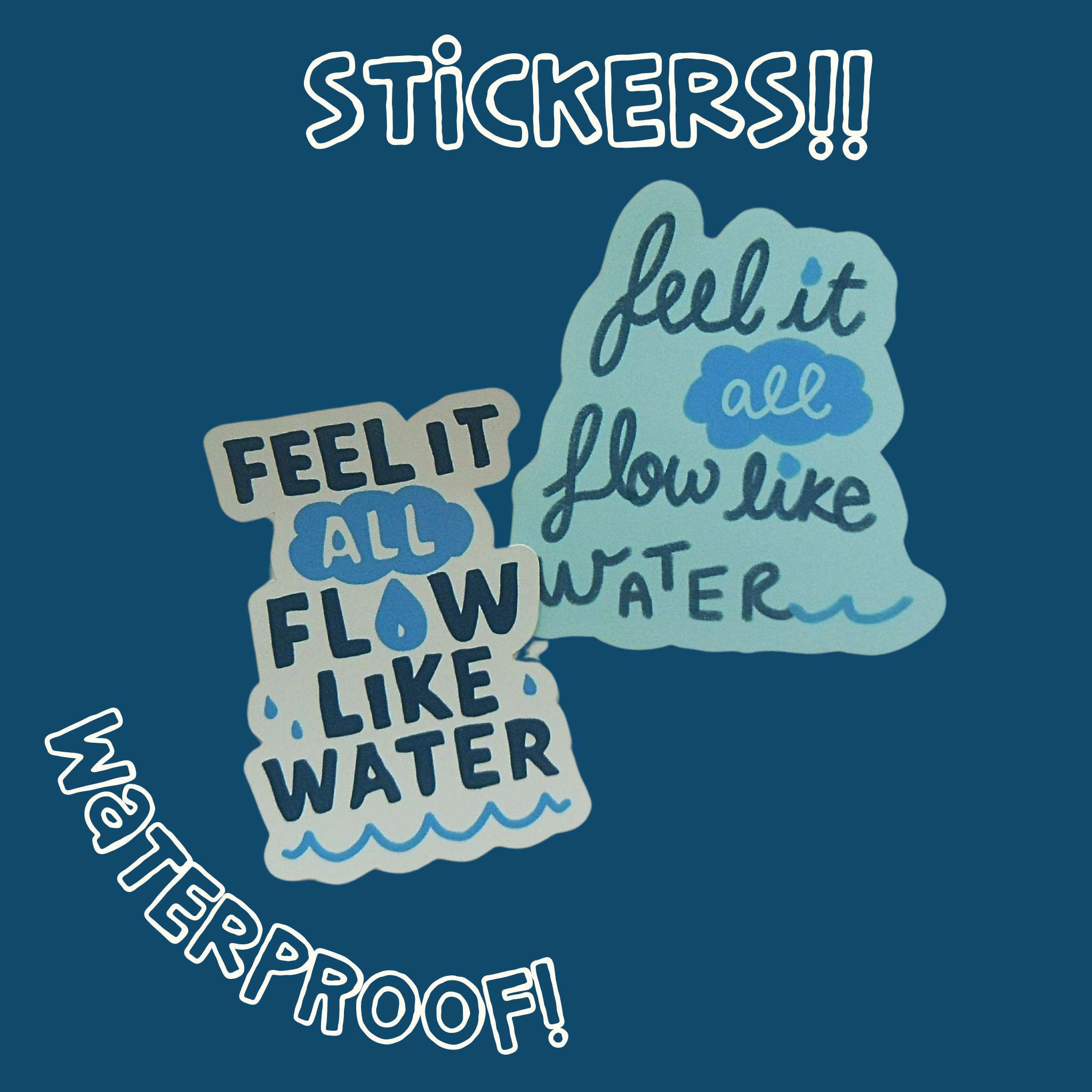 Maddie Green Designs - Wholesale Sticker - Feel It All Flow Like Water Mental Health Vinyl Stickers 2