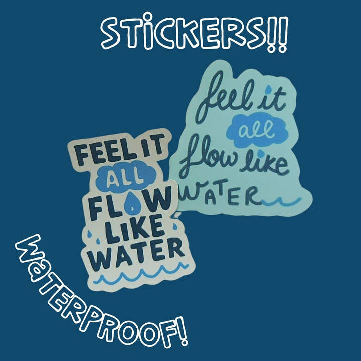 Maddie Green Designs - Wholesale Sticker - Feel It All Flow Like Water Mental Health Vinyl Stickers 2