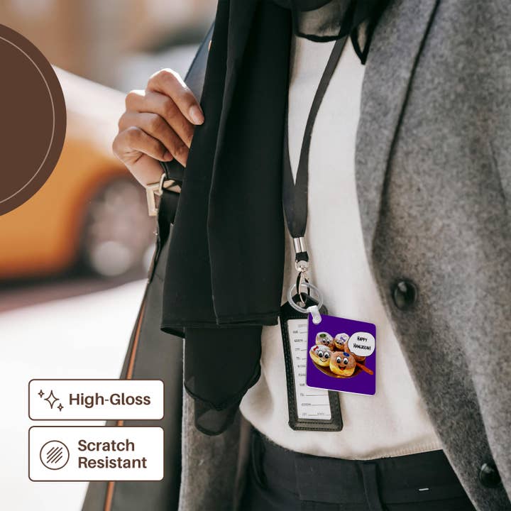 3dRose – wholesale Keychain – Unisex – 3dRose, Purple Cute Happy Hannukah cartoon jewish donuts - for channukah - chanukah - hanukah - doughnuts, Key Chain6