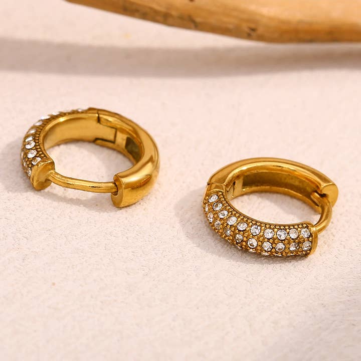 Revelari - Wholesale Hoop Earrings - Pave Crystal Hoop Stainless Steel Earrings2