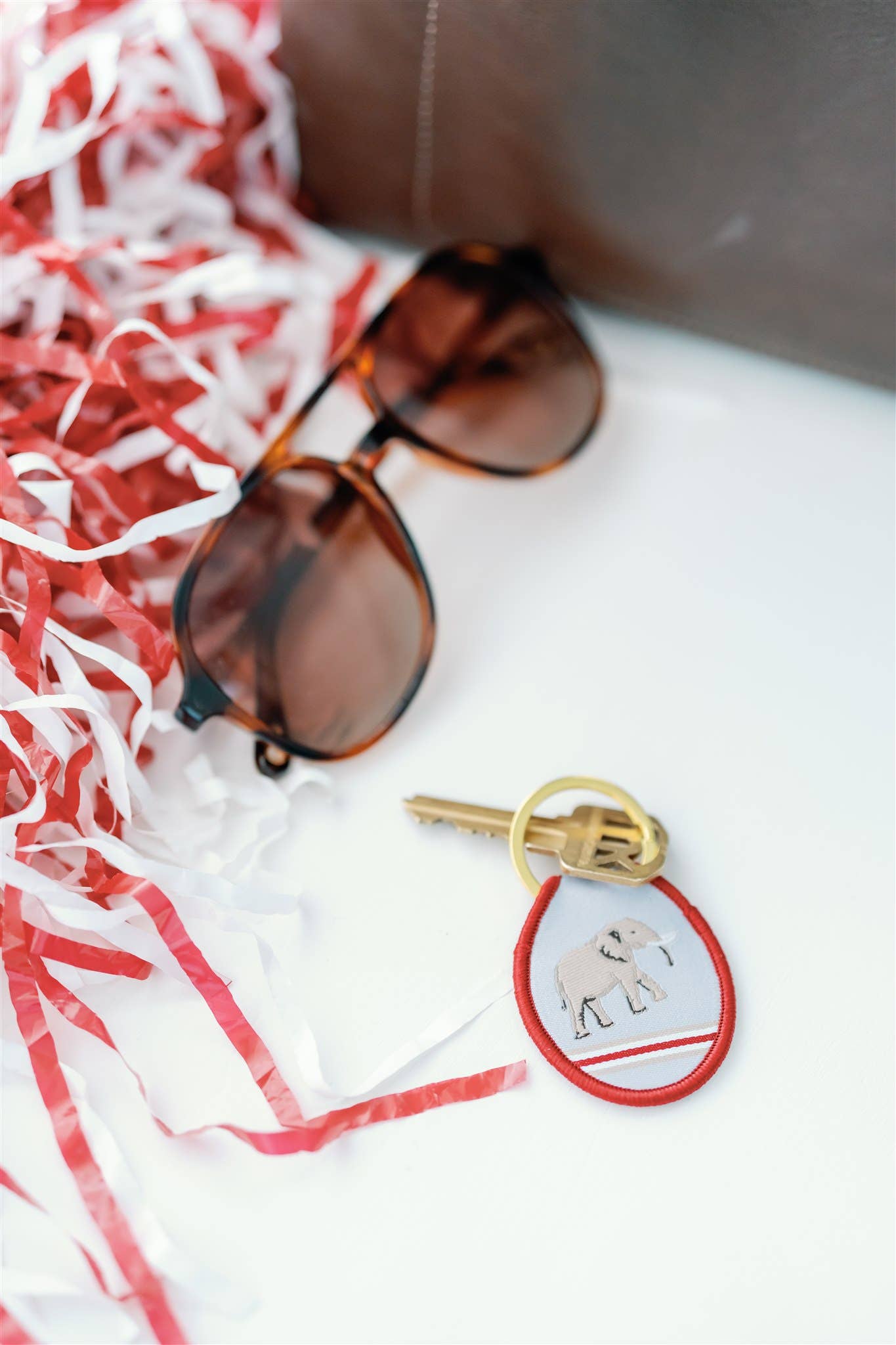 Gracefully Made Art - Wholesale Keychain - Unisex - University of Alabama Elephant Embroidered Keychain1