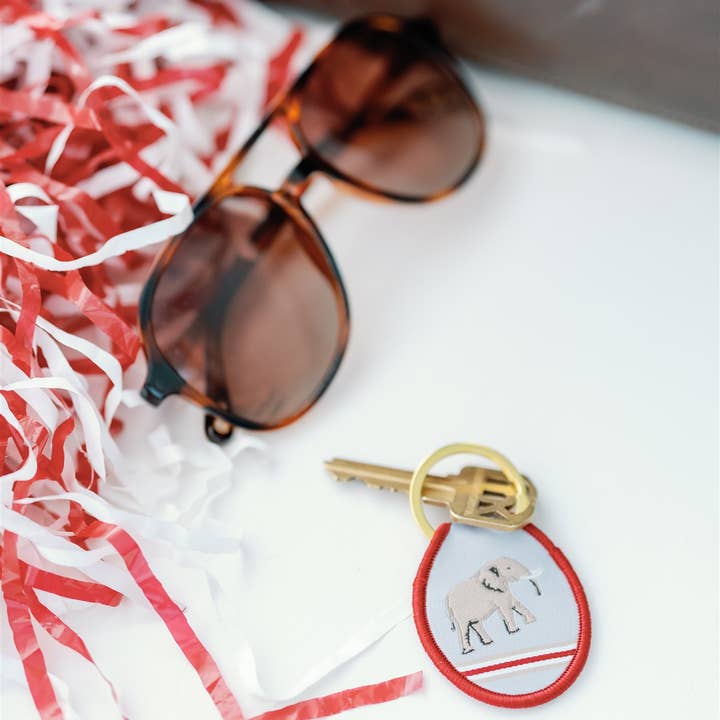 Gracefully Made Art - Wholesale Keychain - Unisex - University of Alabama Elephant Embroidered Keychain1