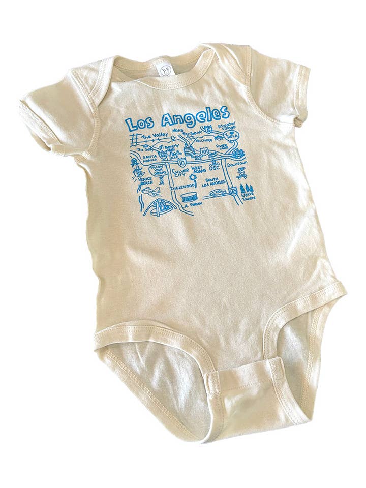 LA Map Baby Onesies for wholesale by Tom Lamb Maps