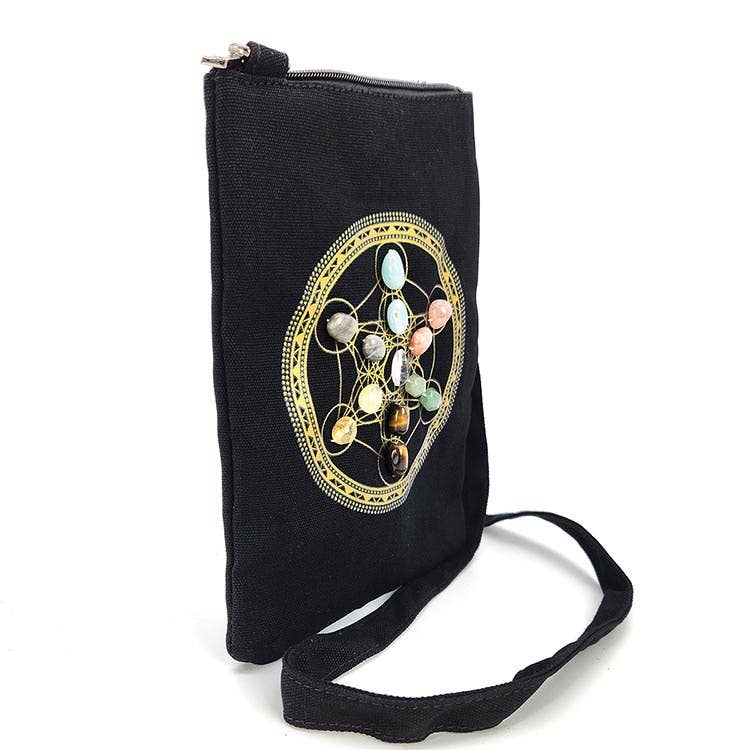 COMECO INC - Wholesale Crossbody Bag - Women's - Sacred Geometry Crystal Grid Cross Body Bag for Luck Citrine1
