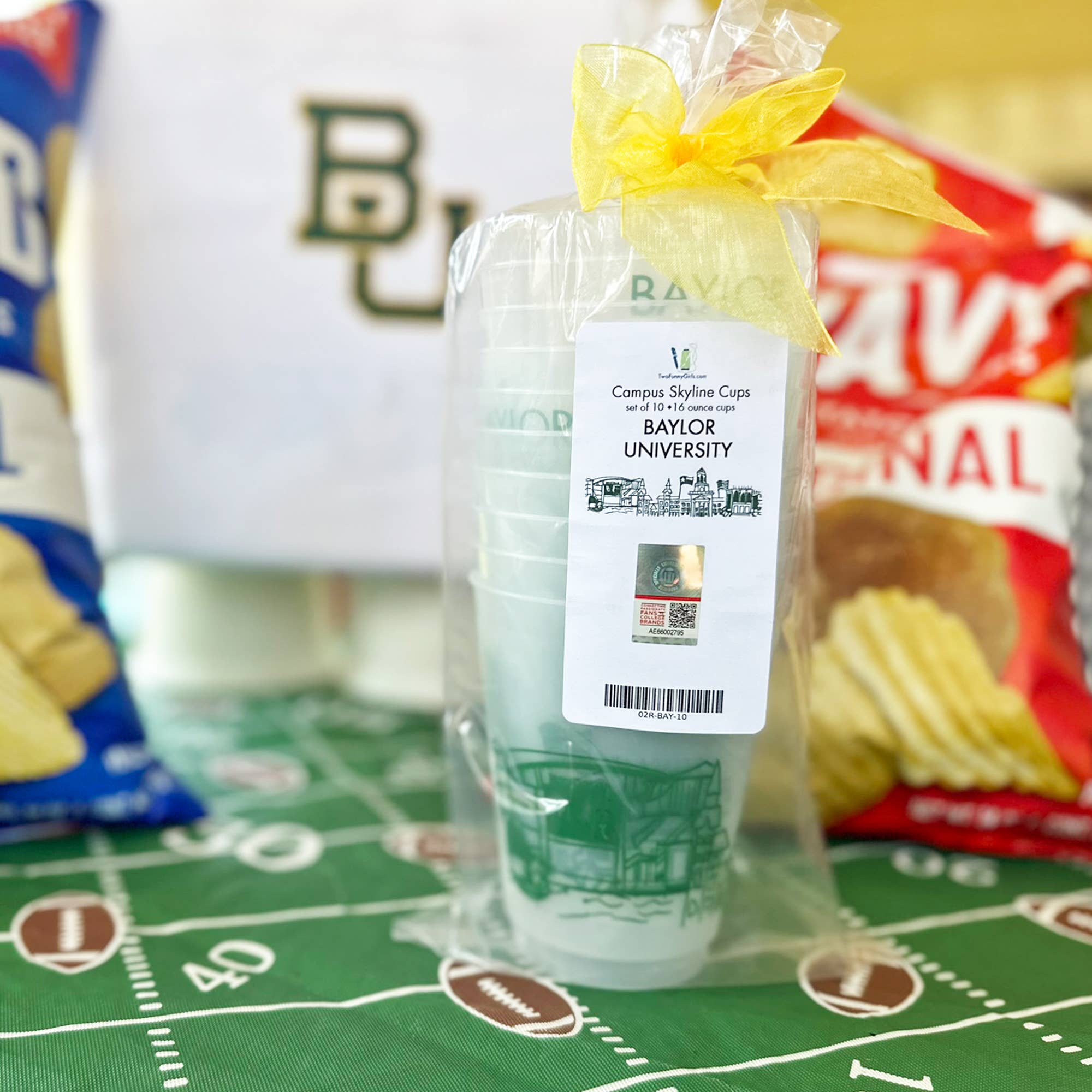 Two Funny Girls - Vente Gobelets jetables - Lot de 10 gobelets incassables {Baylor University Skyline-Waco}4