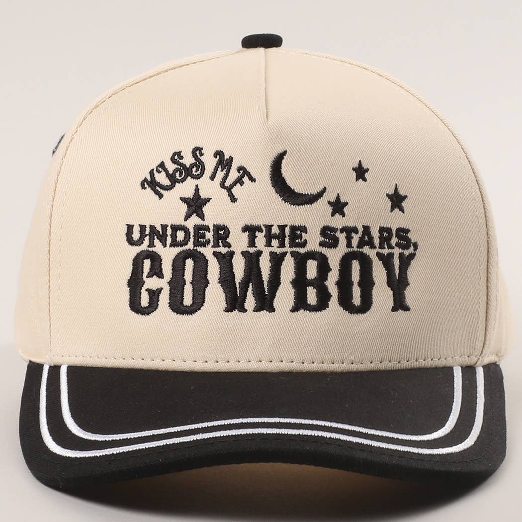 Fashion City - Vendita all'ingrosso Cappellino  da camionista - Unisex - Cappellino da camionista ricamato "Baciami sotto le stelle"1