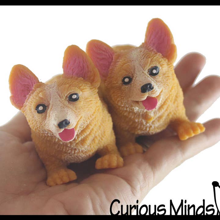 Curious Minds Toys – Engroshandel Klemmelegetøj - Børn og baby – 1 Strækbar Corgi Dog Knust Perle Sandfyldt - Doggy Lover5