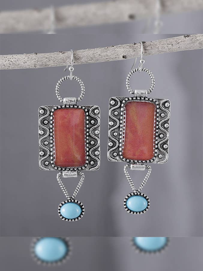 Turquoise Metal Earrings ZK1422 for wholesale by UNISHE