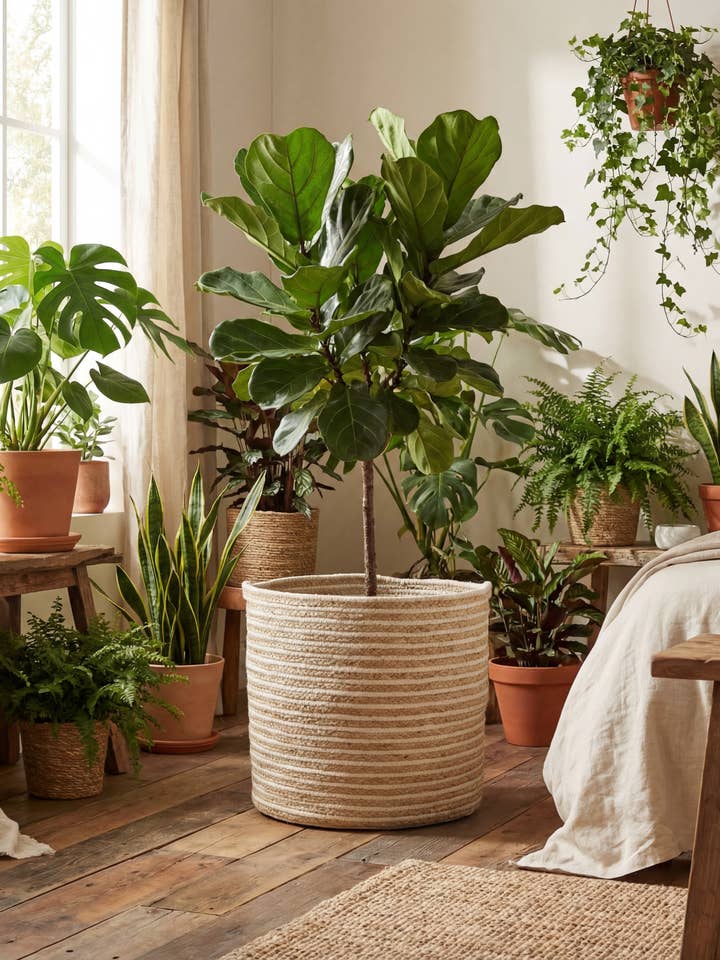 XL Cotton Basket Planter (Set/6) (12.5",12",11",10",9",8") for wholesale by Creation Jute