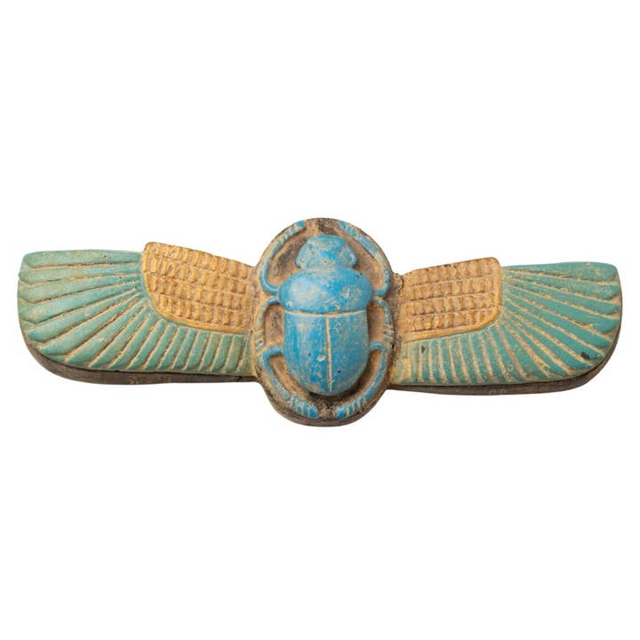 Geflügelter Skarabäus Sammlerstück Blau - 19 cm - Hergestellt in Ägypten für den Großhandel von Discoveries, Inc.