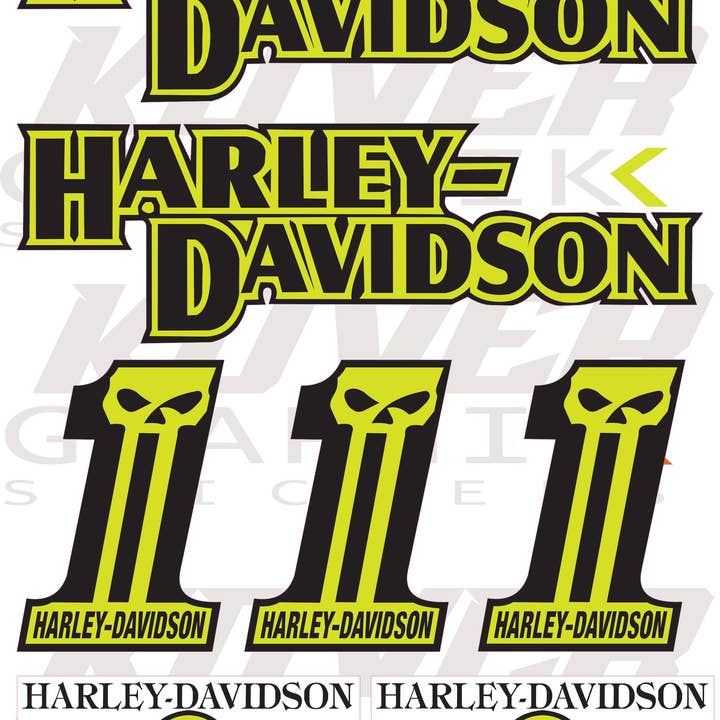 kover graphik - Wholesale Sticker - Harley Davidson Skull & Logo Compatible Stickers – Color Pack Sheet | Kover Graphik4