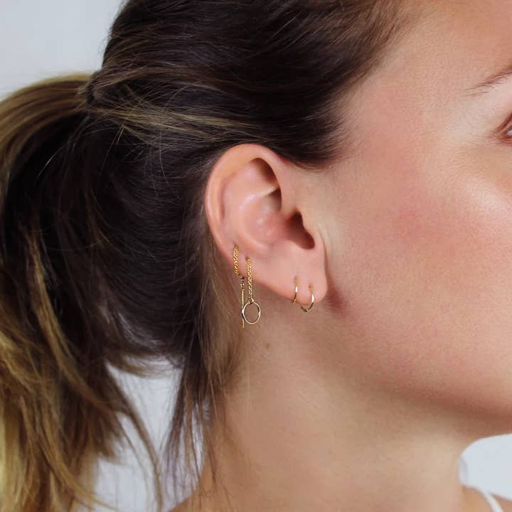 Ofina Jewelry - Wholesale Huggie Earrings - 10k Solid Gold Thin Huggie15