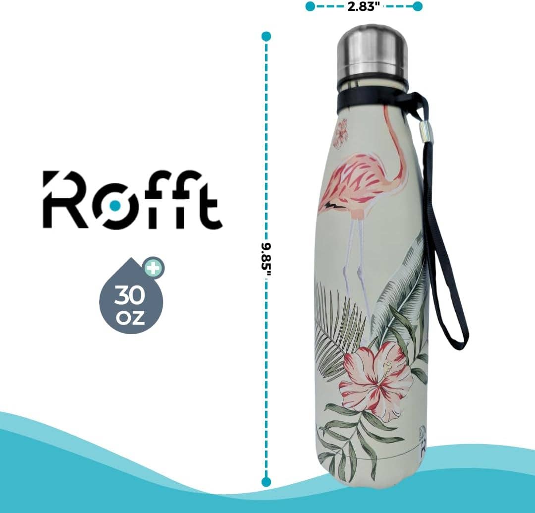 ROFFT USA LLC - Wholesale Water Bottle - 20 oz Insulated Water Bottle - Leak Proof, Stainless Steel, Thermo Bottle for Hot and Cold Drinks, Double Wall Insulation, Portable Water Flask for Travel, Outdoor30