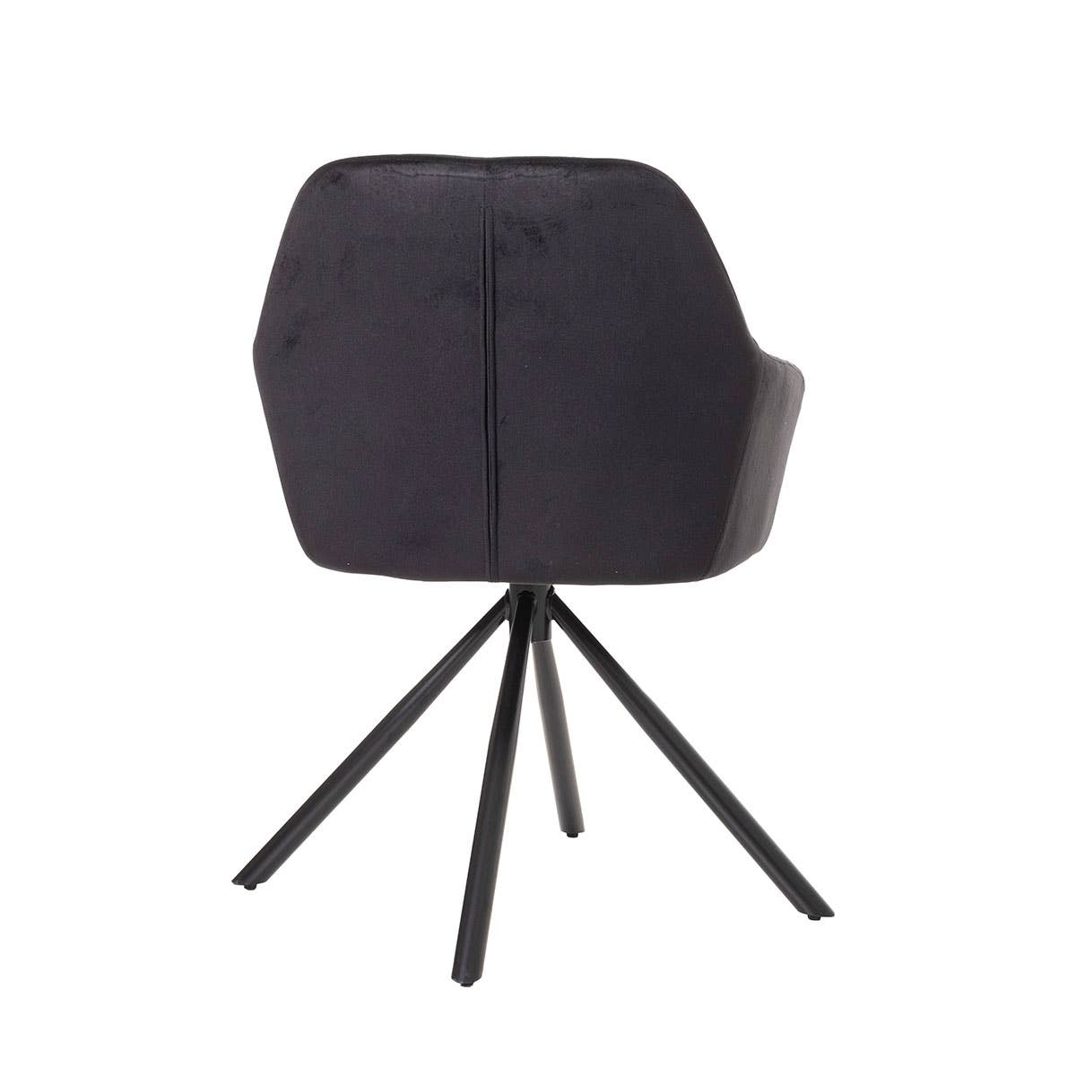 Gdeco – Engroshandel Stol – Claire drejestol med 360º swivel, sort polstring og sorte ben2