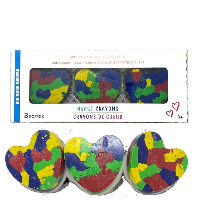 Crayons de couleur Confetti Heart - Paquet de 3 pour la vente par Kid Made Modern