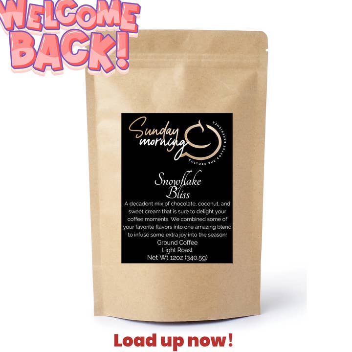 Snowflake Bliss for wholesale by Sunday Morning Coffee Company