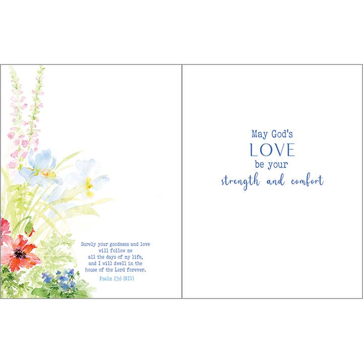 GINA B DESIGNS - Wholesale Sympathy Card - With Scripture Sympathy Card - Poppies & Butterflies