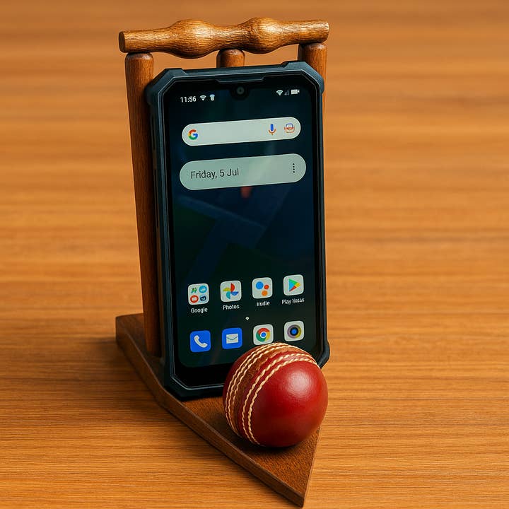 SPORTGIFTZ – wholesale Phone/tablet stand – CRICKET-GIFTS - Desktop Phone Holder | Real Wood Design | Ideal for Cricket Fans | 8-Inch Size Fits All Mobiles5