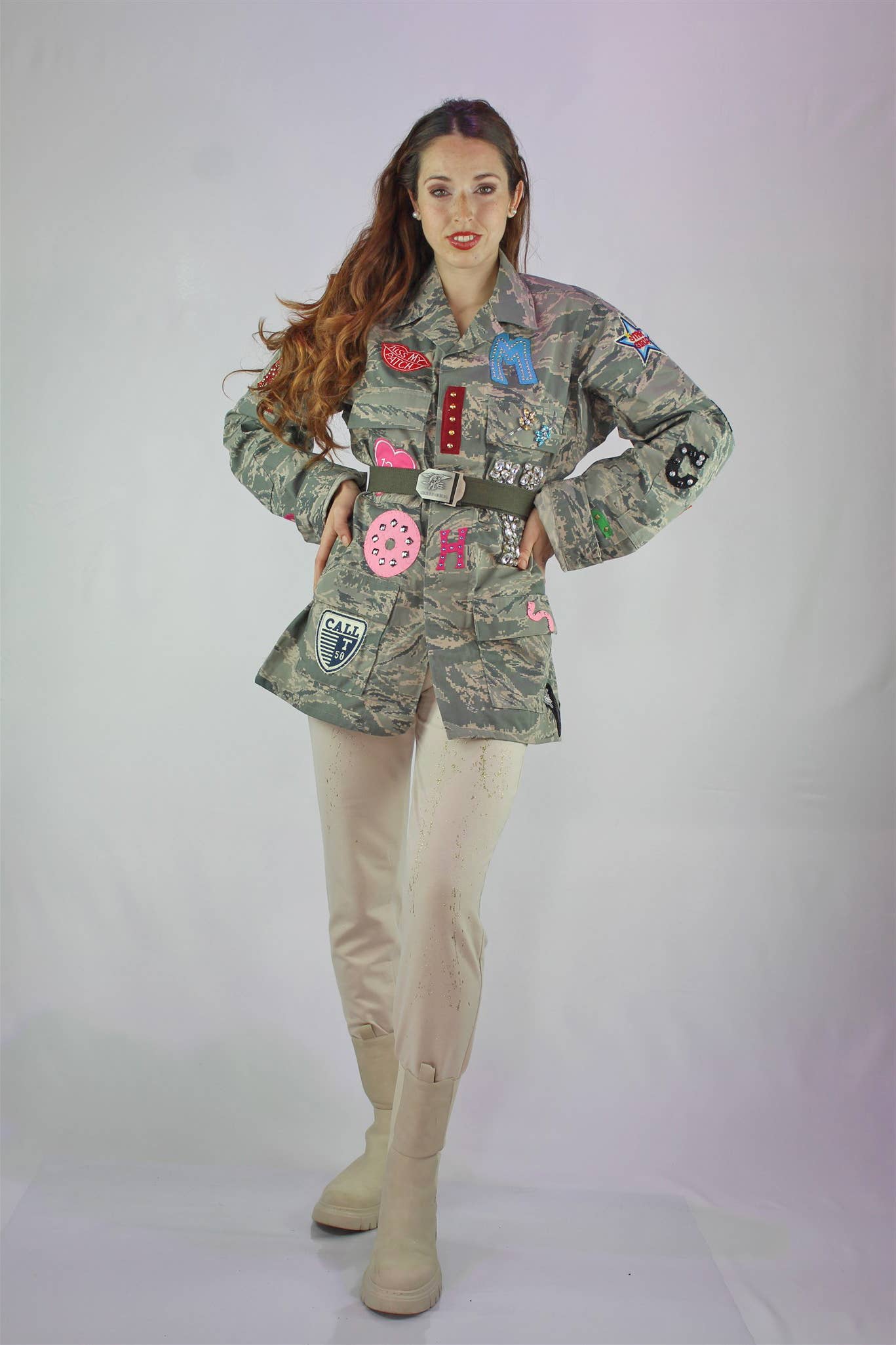 apiedinudinelparco - Wholesale Jacket - Women's - ABU USAF JACKET 2000s CUSTOM PATCH GLITTER CAMOUFLAGE LUXURY10