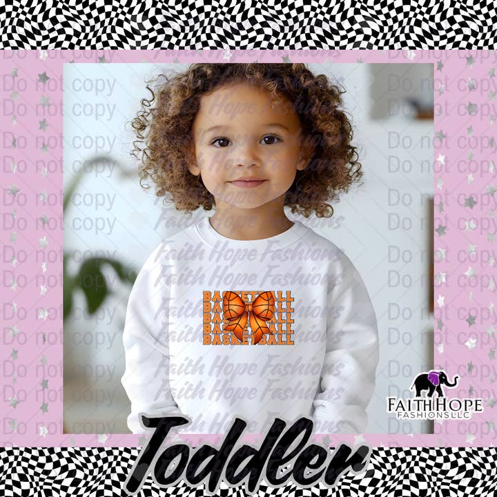 Basketball Bow Toddler Sweater for wholesale by FaithHopeFashionsLLC