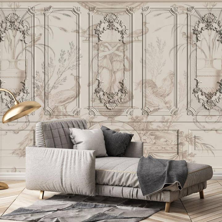 Architectural Building illustration Removable Wallpaper for wholesale by GK Home Decor