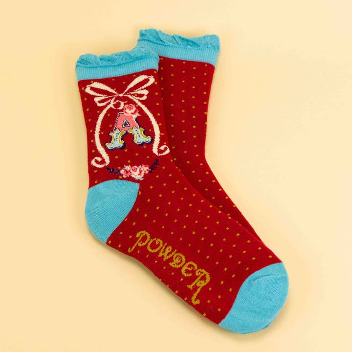 Enkelsokken met letter, dames, extra zacht van bamboe voor wholesale door Powder Design - Europe