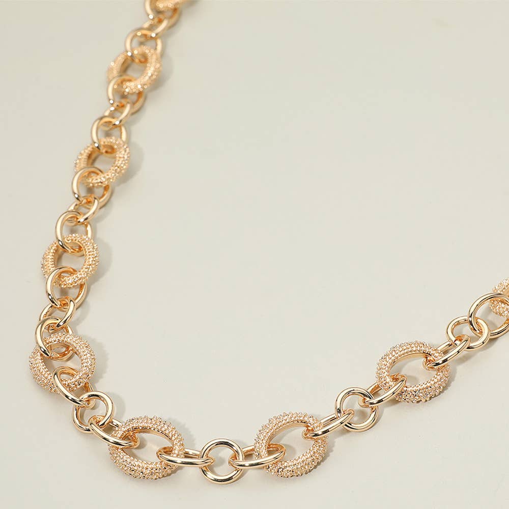 Sensibling Corp. - Wholesale Link & Chain Necklace - Chunky Textured Link Chain Necklace0