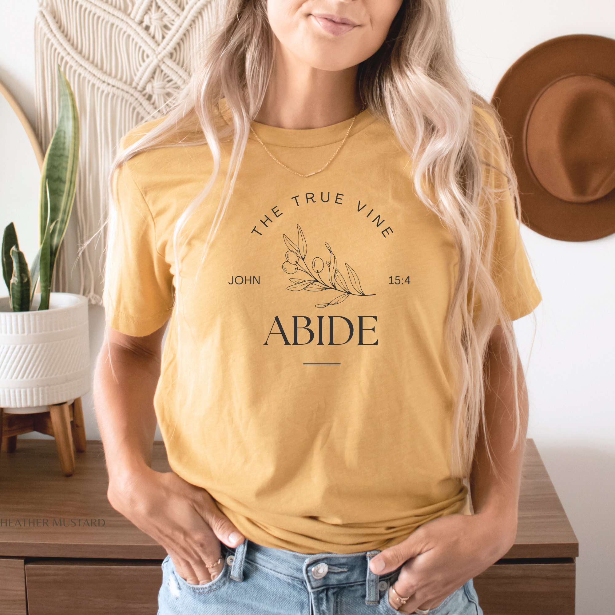 Faith & Life Christian Brands - Wholesale Screen Printed T-Shirt - Women's - Abide Olive Branch Vine Women's Christian Graphic T-Shirt9