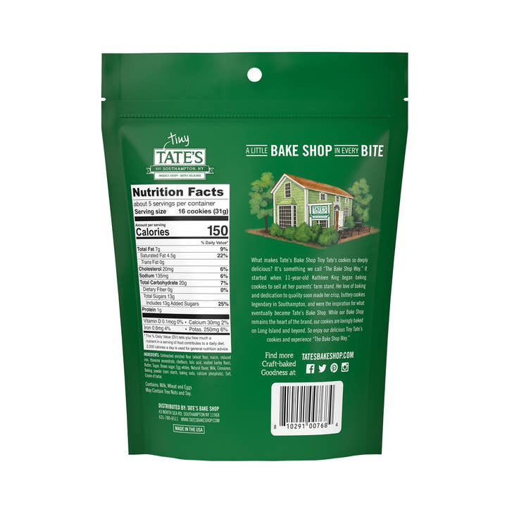 Tate's Bake Shop - Wholesale Cookie - 6ct - 5.5oz Tiny Tate's Snickerdoodle Cookies