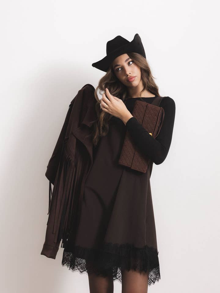 ADORA - Wholesale Dress - Women's - Dress with lace detail2