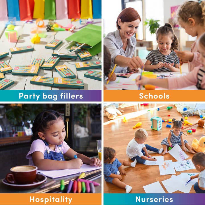 The Twiddlers – Großhandel Buntstift – Kind & Baby – 288 Schachteln mit Wachsmalstiften für Kinder – 4 Stifte pro Schachtel5