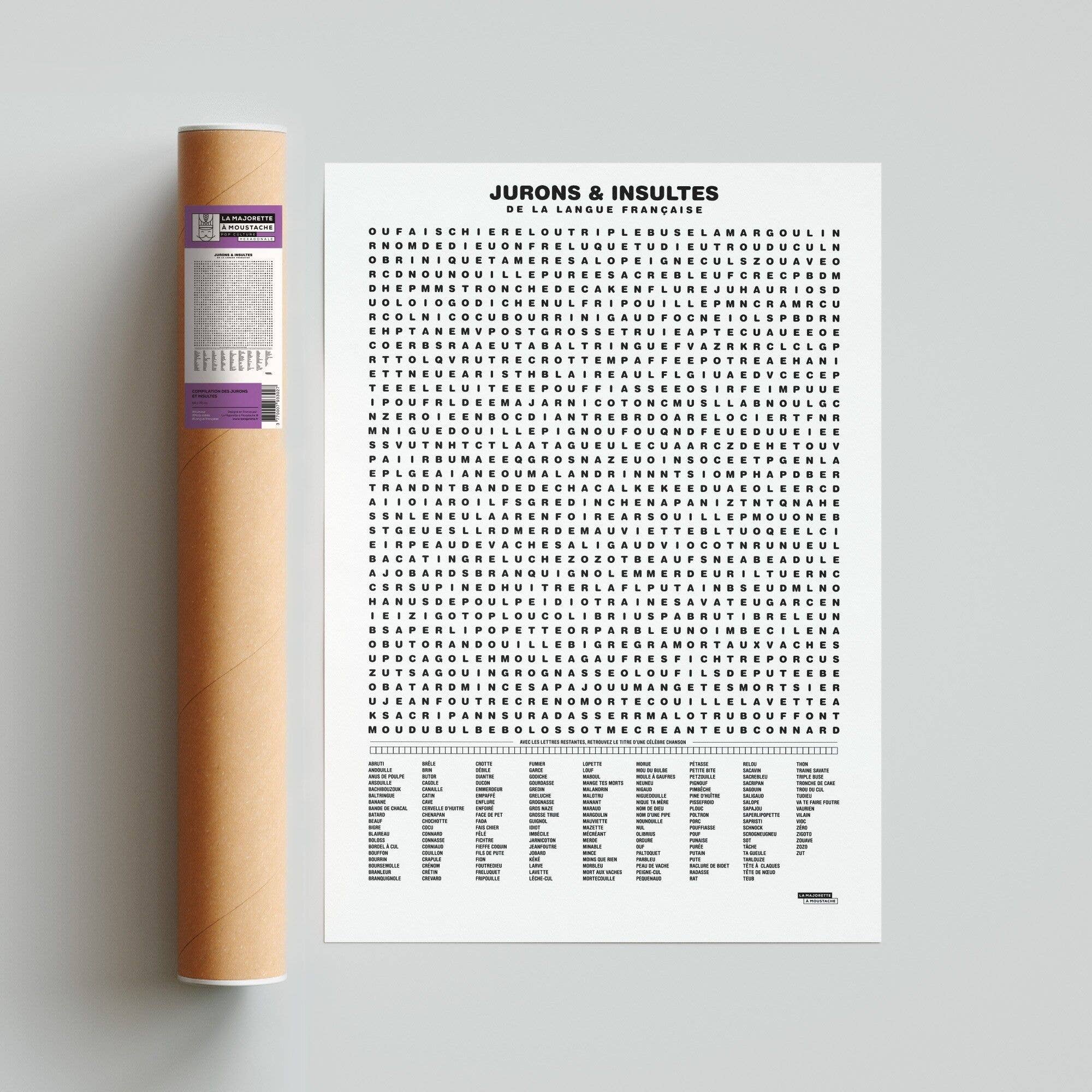 La Majorette à Moustache - Wholesale Poster - Poster Compilation of Swear Words and Insults - 50x70 cm4