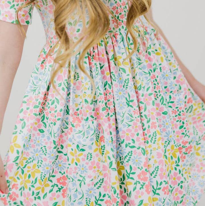 Daffodils S/S Pocket Twirl Dress for wholesale by Mila & Rose