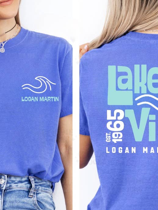 The Ruffled Rhino – wholesale Screen printed t-shirt – Women′s – Lake Vibes Tee|Custom to your area2