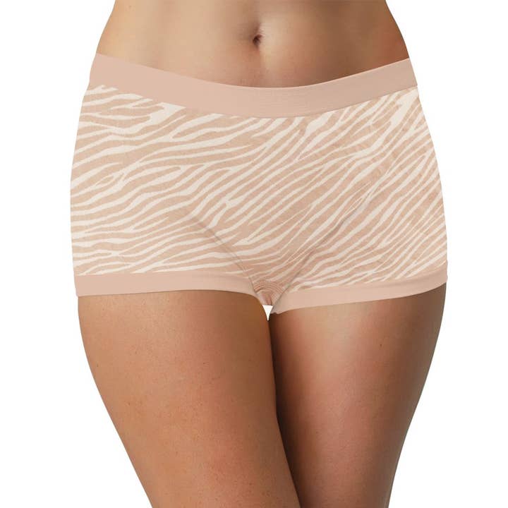 Nahtlose Boyshort mit Zebrastreifen für den Großhandel von Teri Lingerie's Love Libby Panties