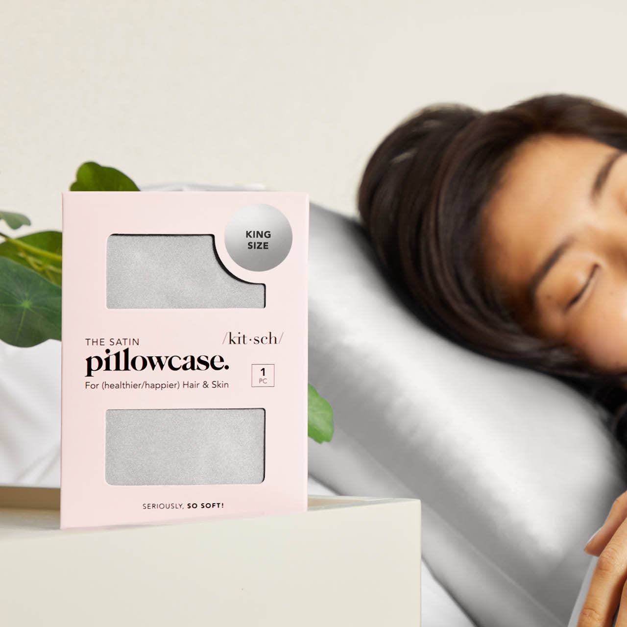 KITSCH - Wholesale Silk/Microfiber Haircare - Satin Pillowcase King - Silver3