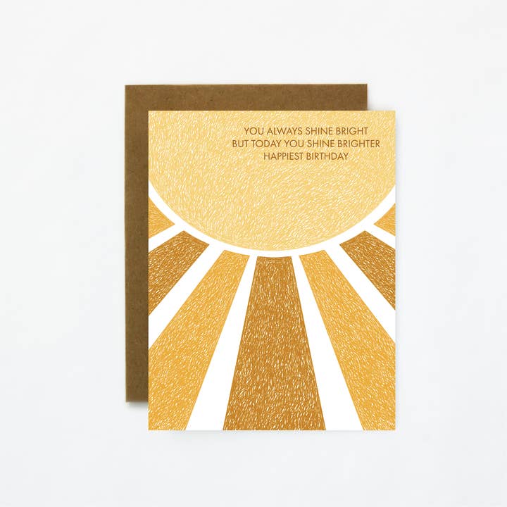 Quiet Lines Design - Wholesale Birthday Card - Shine Bright-Birthday Greeting Card