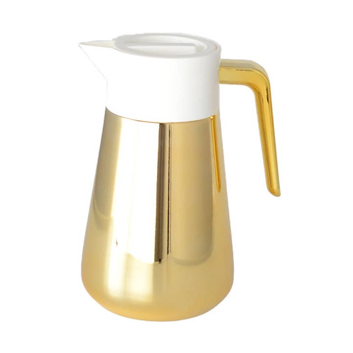 Gold and white insulated coffee maker 1L for wholesale on Faire0