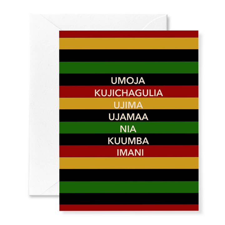 Announce Divinely - Wholesale Kwanzaa Card - Kwanzaa Stripes Holiday Card