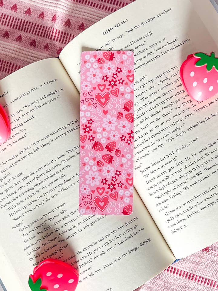 Strawberry Floral Bookmark for wholesale by Little Turkey Shoppe