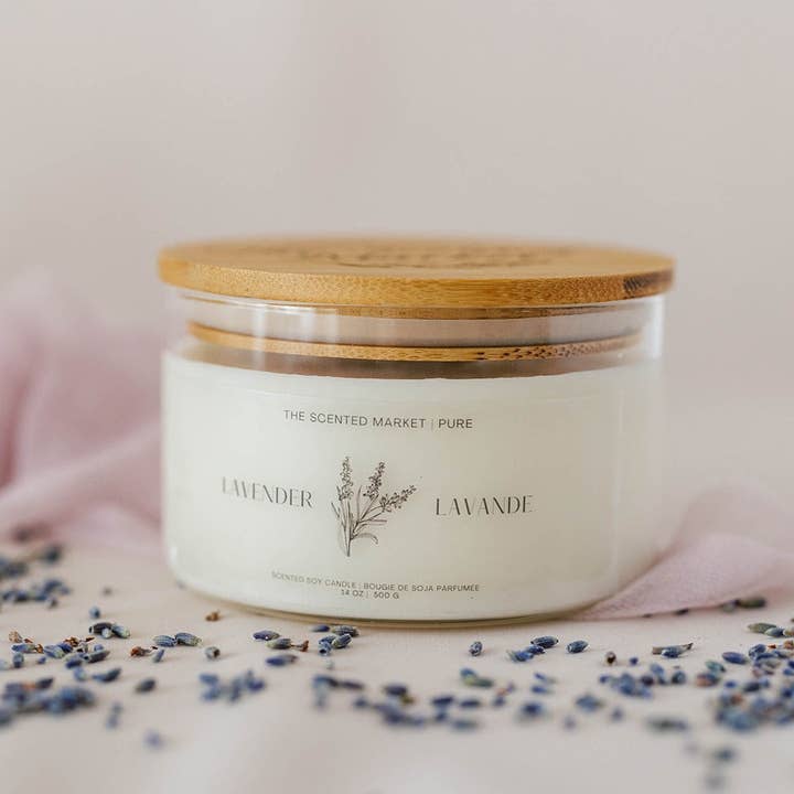 Bougie à la cire de soja Pure LAVENDER 14 oz pour la vente par The Scented Market