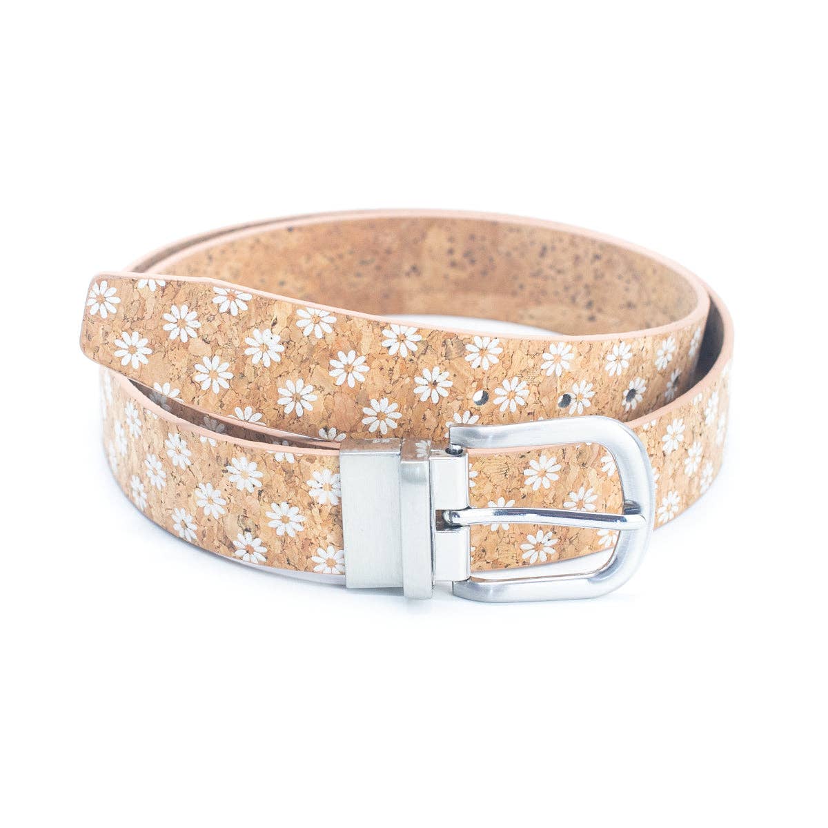 Meninas Bonitas Cork - Wholesale Riem - Dames - Damesriem van natuurlijk kurk met bloemprint en verstelbare gesp4